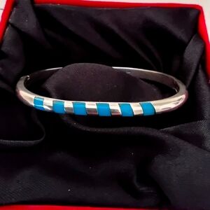 FAUX TURQUOISE STERLING SILVER BRACELET